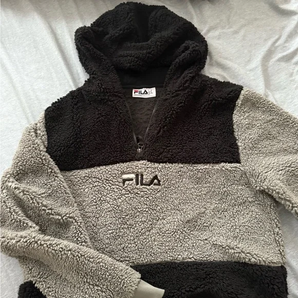 COZY Unisex FILA Sherpa quarter zip - Picture 3 of 5